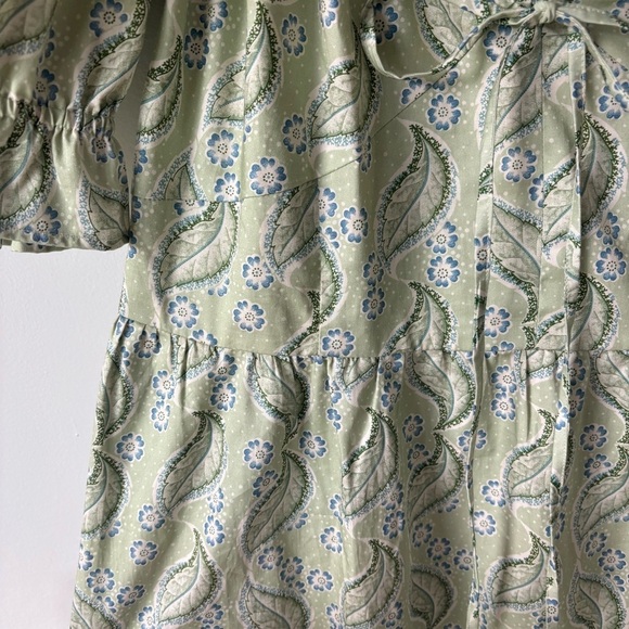 Hill House Home Ophelia Dress Eucalyptus Floral Green Midi Dress Cottagecore - Picture 7 of 14